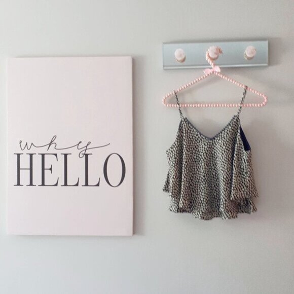 NWT George floral print ruffle hem trim crop top S - Picture 2 of 3